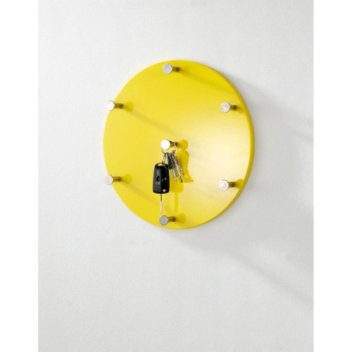 Garderobe murale ronde jaune 7 crochets en acier chromé 3S. x Home  - Chambre lit