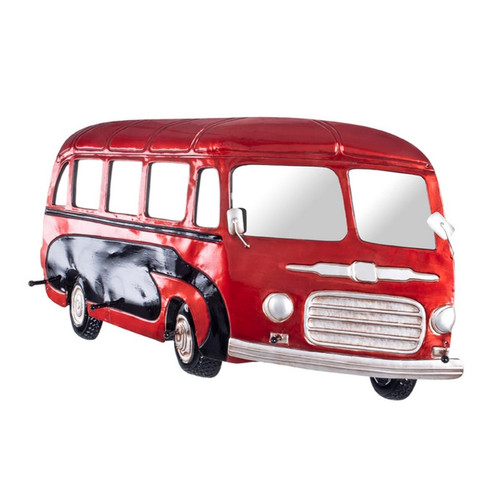 Garderobe murale et miroir Classic Bus 5 crochets rouge - 3S. x Home - Portant valet de chambre