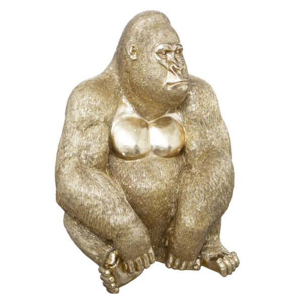 Gorille en résine doré 46x40x61cm