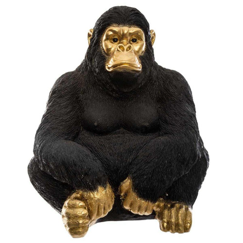 Gorille Noir Doré 50 cm - Statue design