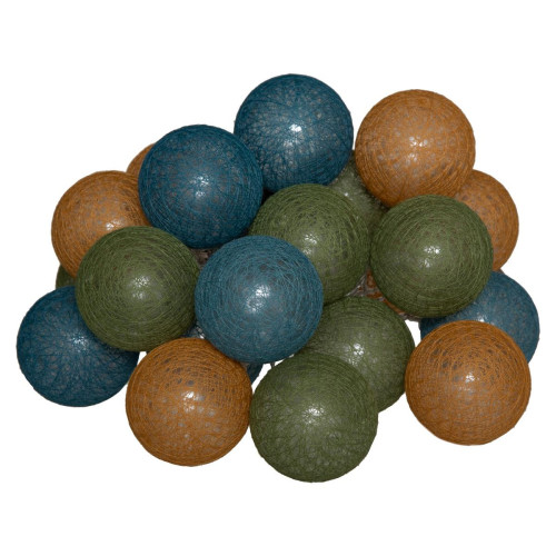 Guirlande Led Secteur 20 Boules Assortiments Bleu Vert Marron 3S. x Home  - Tous les luminaires