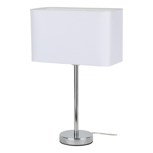 Lampe à poser Cadre 1xE27 Max.25W Chrome/PVC transparent/Blanc - Lampe a poser metal