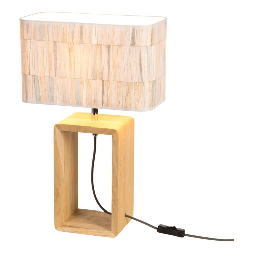 Lampe à poser Malo 1xE27 Max.25W Chêne huilé/Anthracite/Multicolore - Lampe bois design