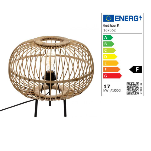 Lampe Boule en Bambou EADS Naturel - Lampe design
