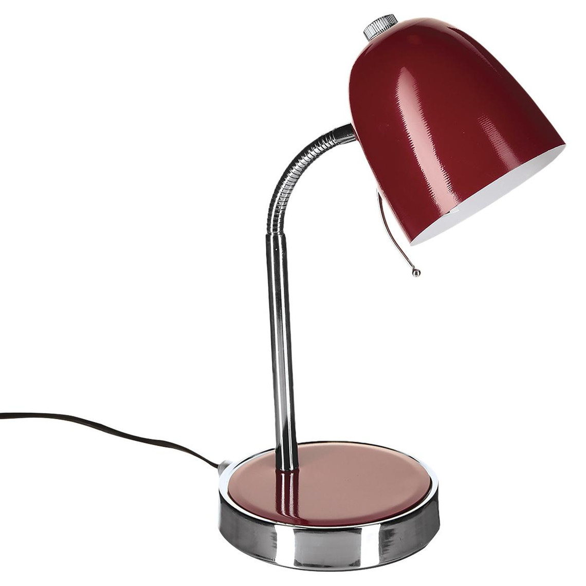 lampe de bureau en métal h36 cm rouge