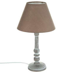 Lampe en bois taupe H36 cm