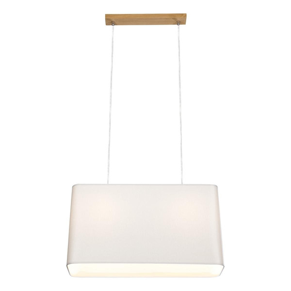 Lampe pendante 2xE27 Max.40W Chêne huilé/PVC transparent/Gris Cadre