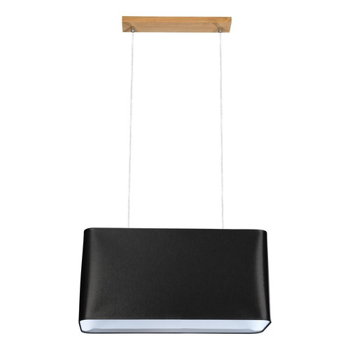 Lampe pendante 2xE27 Max.40W Chêne huilé/PVC transparent/Noir Cadre - Britop Lighting - Suspension design