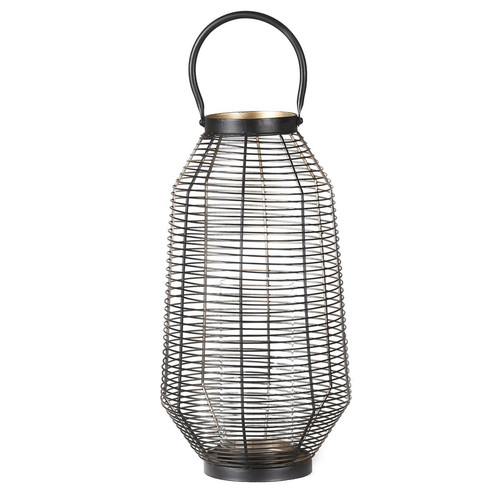 Lanterne noire et dorée 3S. x Home  - Lampe metal design