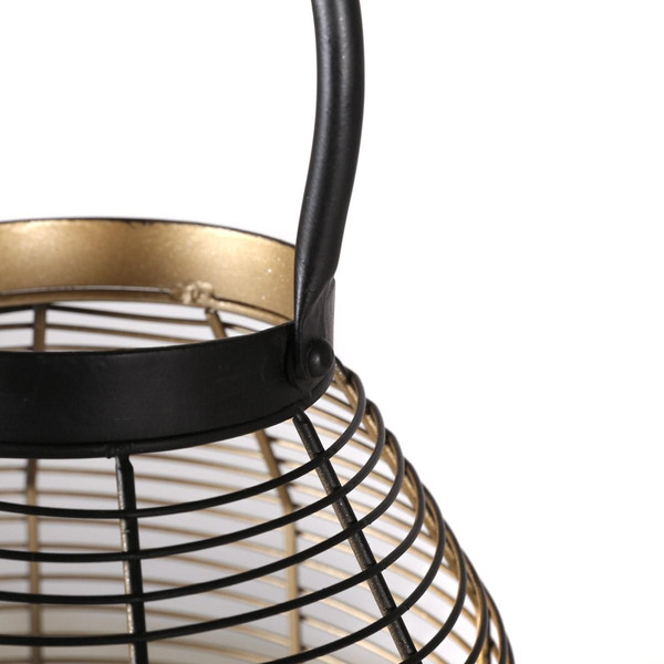 Lanterne noire et dorée H 36 cm en fer