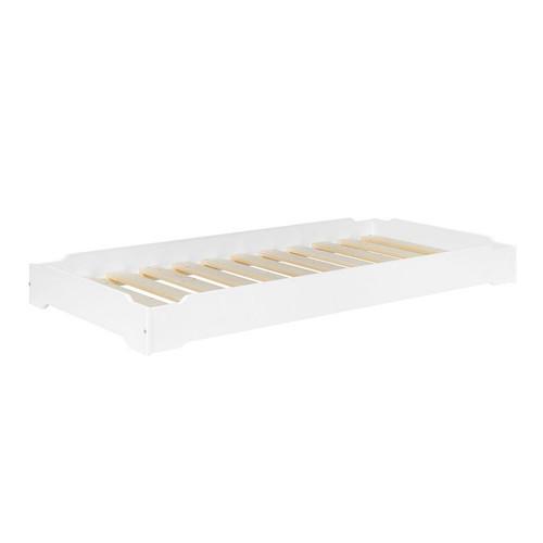 Lit empilable en pin massif 90 x 190 blanc 3S. x Home  - Lit design et ensemble literie