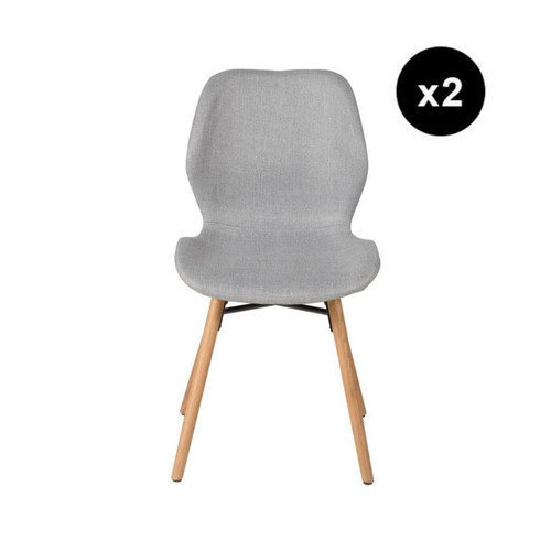 Lot de 2 chaises Scandinave Grise SEJUO 3S. x Home  - Chaise tissu design