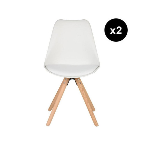Lot de 2 chaises blanches 3S. x Home  - Lot de 2 chaises design