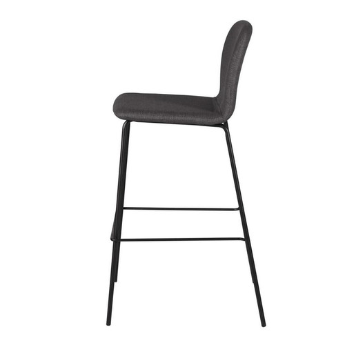 Lot de 2 chaises de bar gris anthracite 3S. x Home  - Chaise tissu design