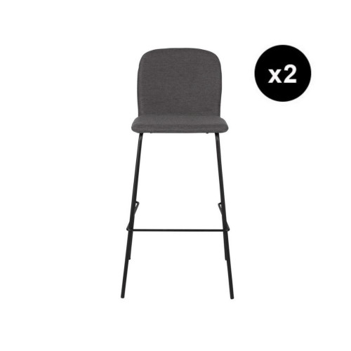 Lot de 2 chaises de bar gris anthracite 3S. x Home  - Chaise design