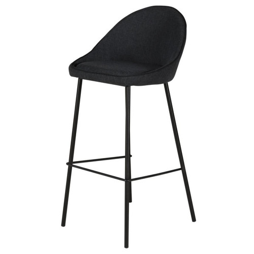 Chaise de bar tissu gris foncé 3S. x Home  - Chaise tissu design