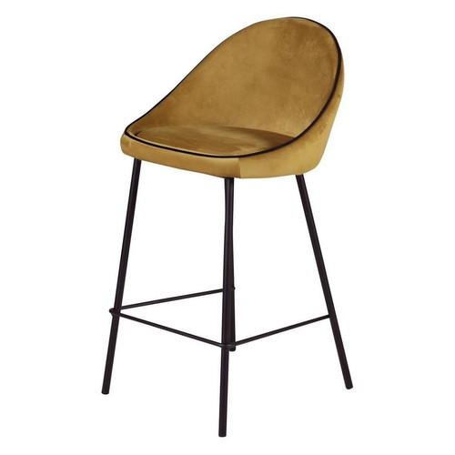 Chaise de bar velours ocre 3S. x Home  - Chaise orange design