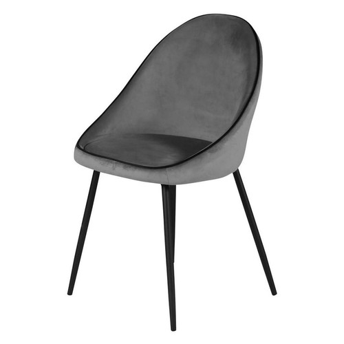 Chaise de repas velours anthracite 3S. x Home  - Chaise design