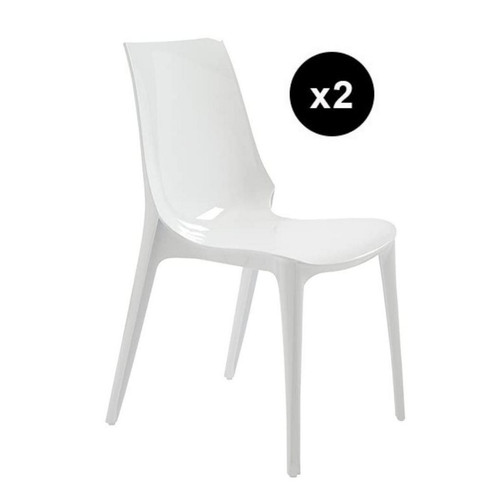 Lot de 2 Chaises Design Blanc Victory - 3S. x Home - Chaise design et tabouret design