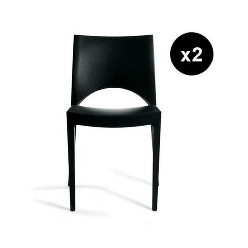 Lot de 2 Chaises Design Noire Venise  - 3S. x Home - Edition contemporain