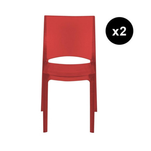 Lot de 2 Chaises Design Transp Rouge Fume Nilo - 3S. x Home - Chaise design