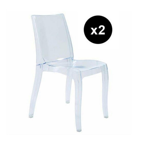 Lot de 2 Chaises Design Transparente Athenes 3S. x Home  - Chaise violette design