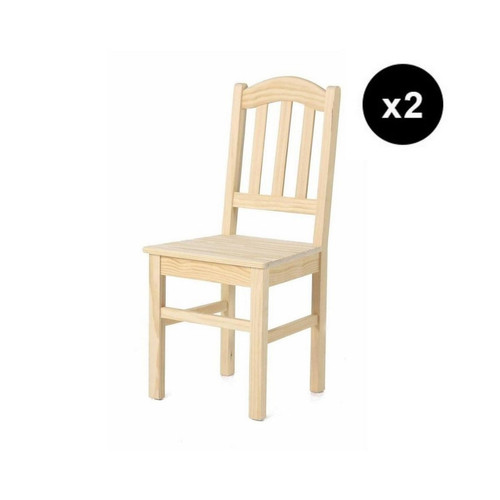 Lot de 2 chaises en Bois naturel Clair 3S. x Home  - Chaise design