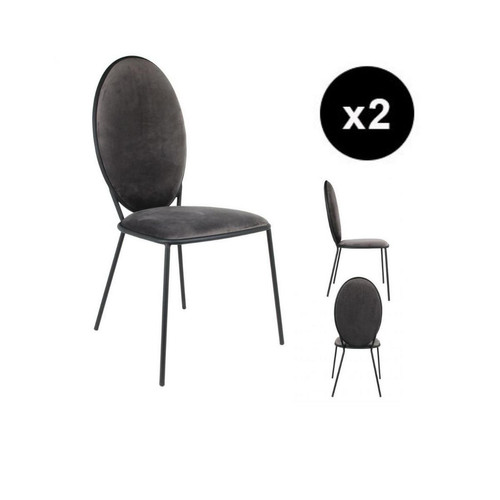 Lot de 2 chaises LOUIS Gris Foncé - 3S. x Home - Chaise design et tabouret design