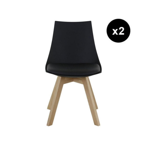 Lot de 2 chaises scandinaves noires 3S. x Home  - Lot de 2 chaises design