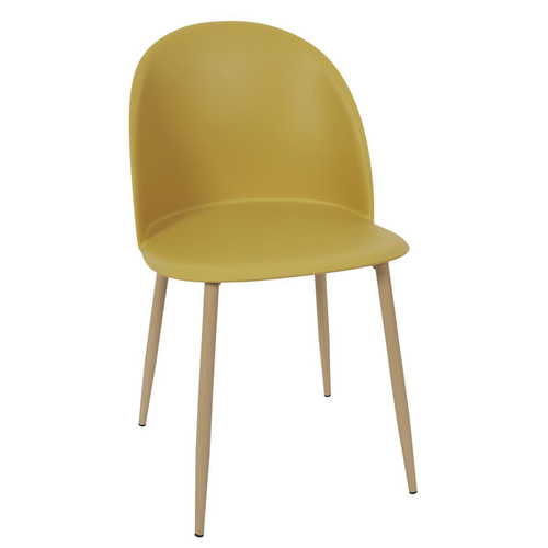 Lot de 2 Chaises Scandinave BERGEN Jaune Moutarde - Chaise jaune design