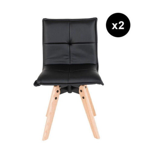 Lot de 2 chaises Scandinaves Capitonnées Noires DAHOLA 3S. x Home  - Chaise design