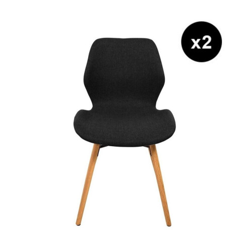 Lot de 2 chaises Scandinave Noire SEJUO 3S. x Home  - Lot de 2 chaises design