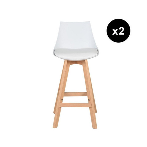 Lot de 2 chaises snack blanches 3S. x Home  - Lot de 2 chaises design