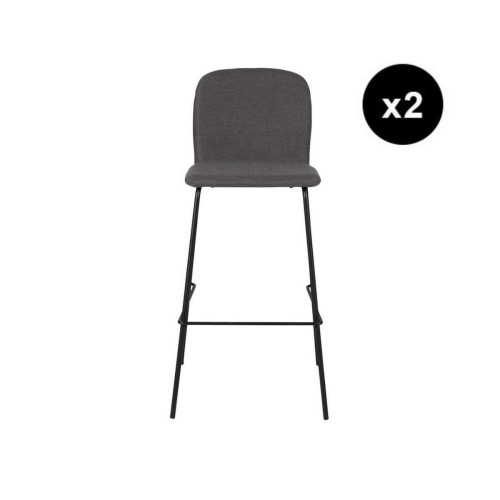 Lot de 2 tabourets gris anthracite SENSE 3S. x Home  - Chaise design et tabouret design