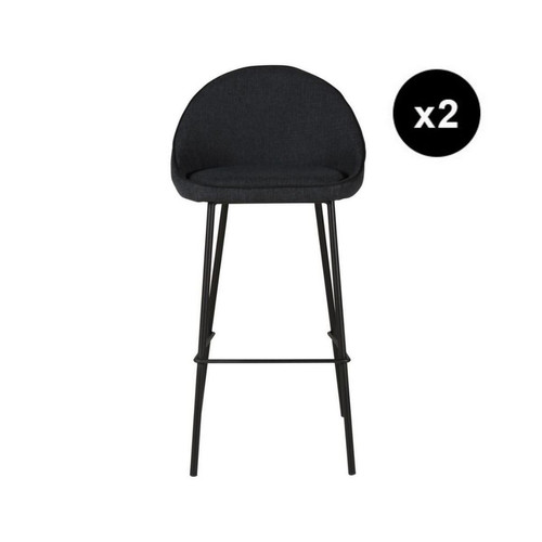 Lot de 2 chaises snack en velours gris foncé 3S. x Home  - Lot de 2 chaises design