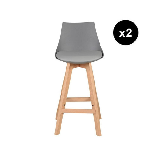 Lot de 2 chaises snack grises - 3S. x Home - Chaise design et tabouret design