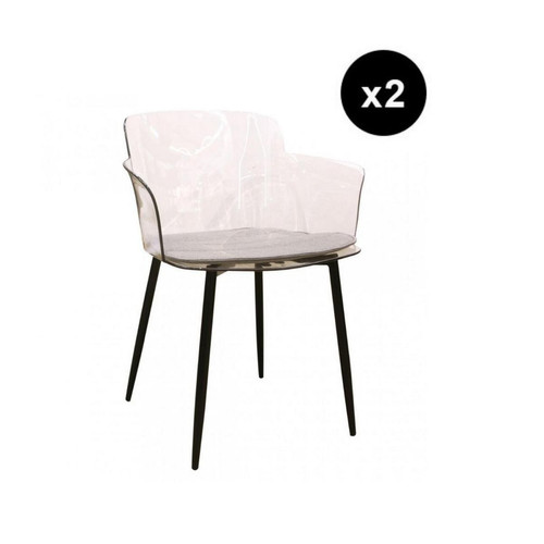 Fauteuil transparent piètement métal CLARO 3S. x Home  - Chaise jaune design