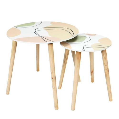 Lot de 2 Tables GIGOGNE Scandinave Poesie Formelle 3S. x Home  - Table basse bois design