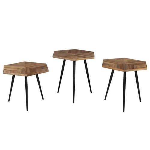 Lot de 3 Tables Gigognes Bois NASH 3S. x Home  - Table d appoint design
