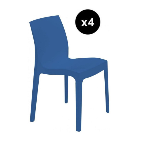 Lot de 4 Chaises Design Bleue Istanbul - 3S. x Home - Chaise design