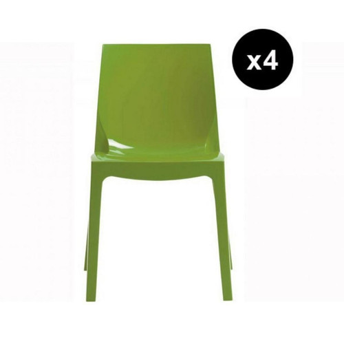 Lot de 4 Chaises Design Vert Laque' Victory - 3S. x Home - Chaise design