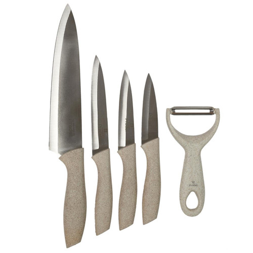 Lot de 4 couteaux Et Eplucheur Manche Fibre De Blé - Accessoire cuisine design