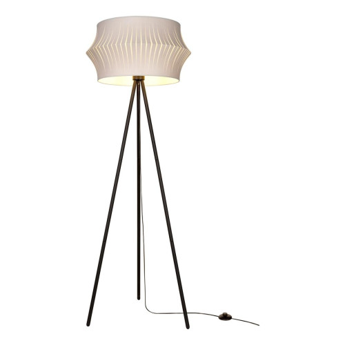 Lotus Lampadaire 1xE27 Max.40W Noir/Noir PVC/Gris Britop Lighting  - Lampe metal design