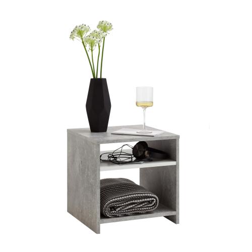 Table d'appoint deux niveaux LUND gris béton 3S. x Home  - Salon meuble deco