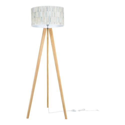 Malo Lampadaire 1xE27 Max.60W Chêne huilé/PVC transparent/Multicolore - Lampe bois design