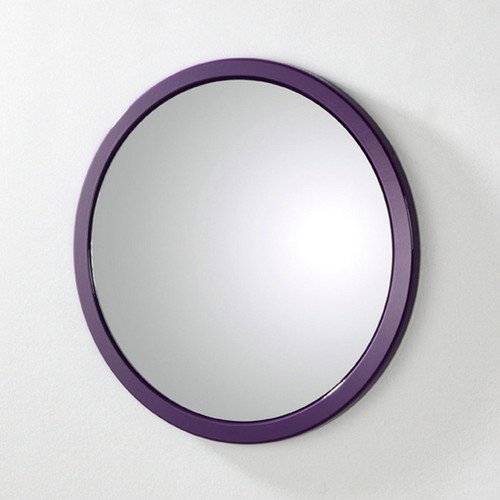 Miroir mural rond en métal violet 3S. x Home  - Miroir rond ovale design