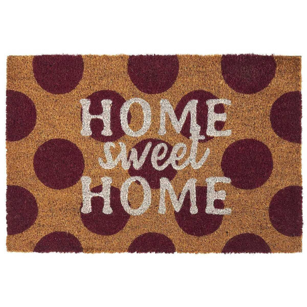 Paillasson Pois Home Sweet Home en Fibre De Coco Multicolore