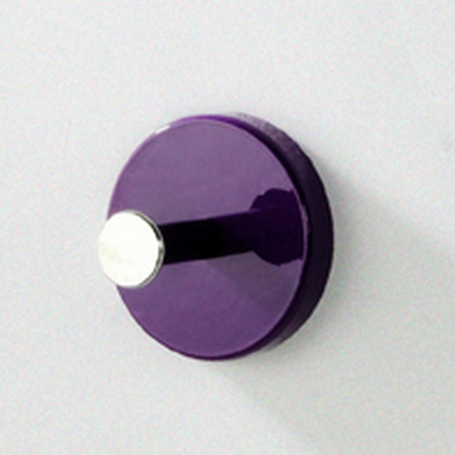 Patère murale ronde laquée violet crochet en acier  - 3S. x Home - Rangement meuble