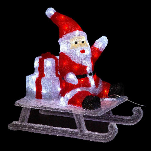 Père Noël Luge Décoration Lumineuse Extérieure 50 cm - Promos deco design 20 a 30