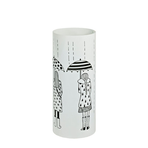 Porte parapluies à motif imprimé  en Métal laqué Blanc 3S. x Home  - Deco chambre adulte design